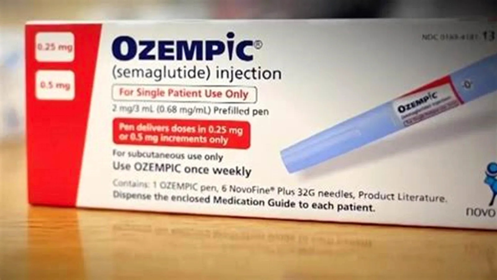 Caixa e caneta de Ozempic em farmácia — preço do Ozempic